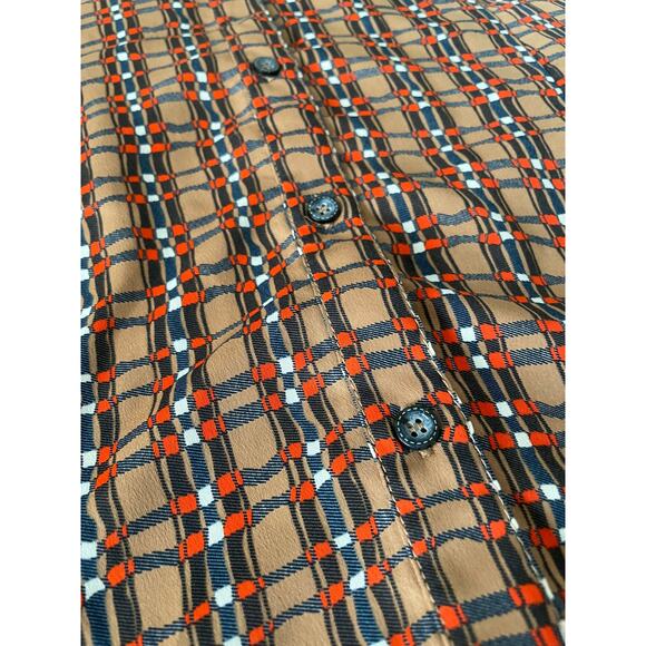 Crocodile Ladies Button Up Blouse MOD abstract pattern - Picture 7 of 9